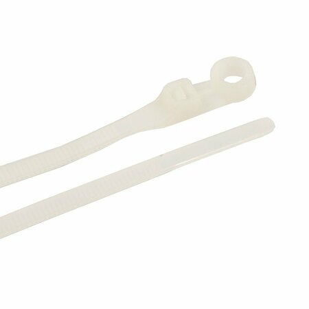 FORNEY Cable Ties, 8 in Natural Standard Duty Screw Mounts 62104